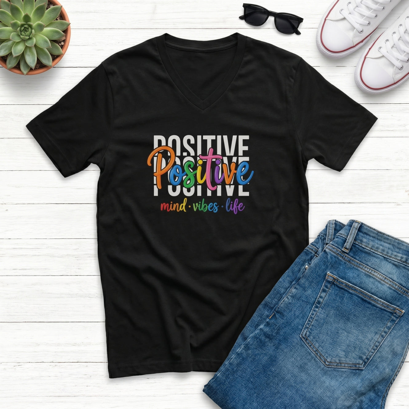 Positive : Mind · Vibes · Life (Slim fit)